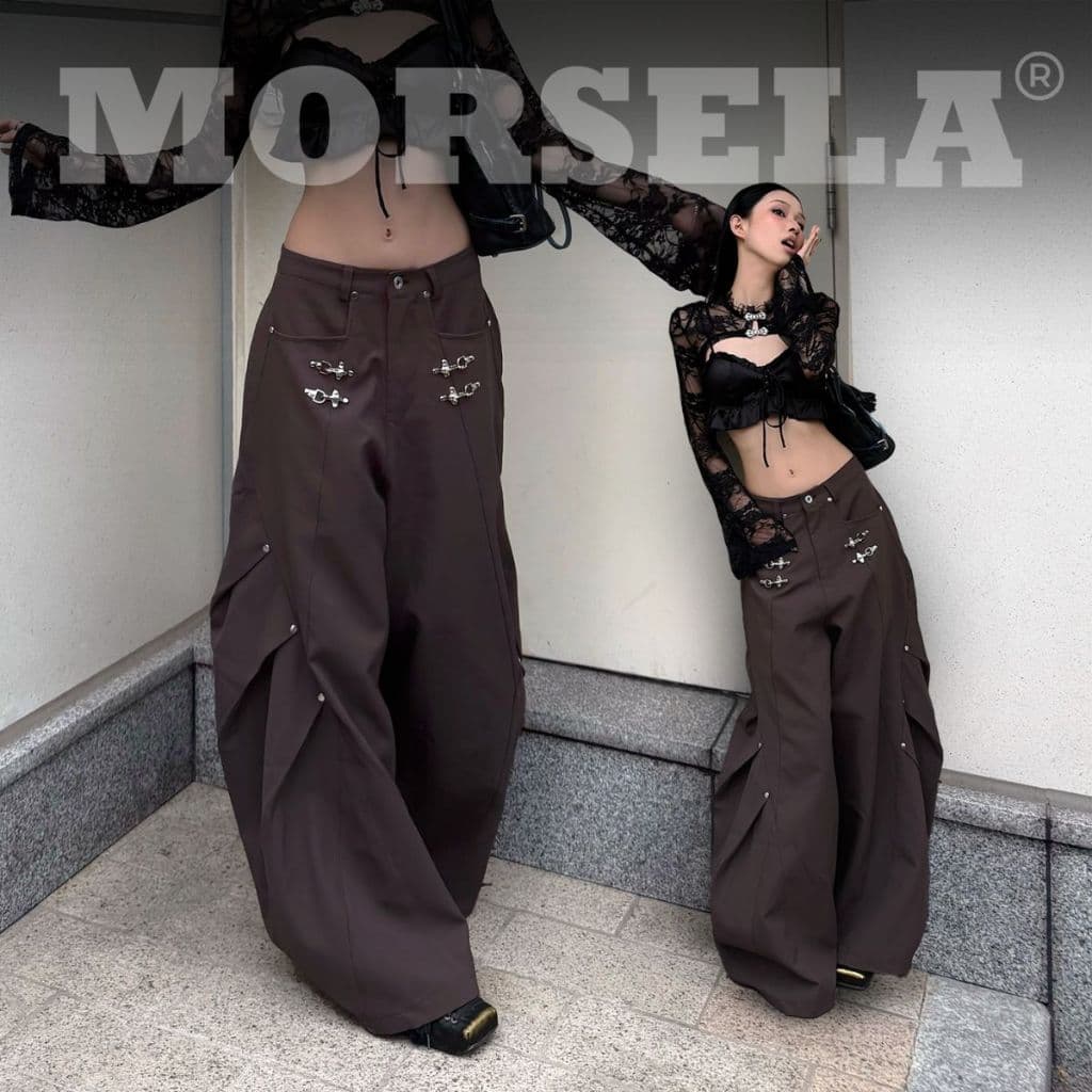 MORSELA BARREL 低腰寬管褲