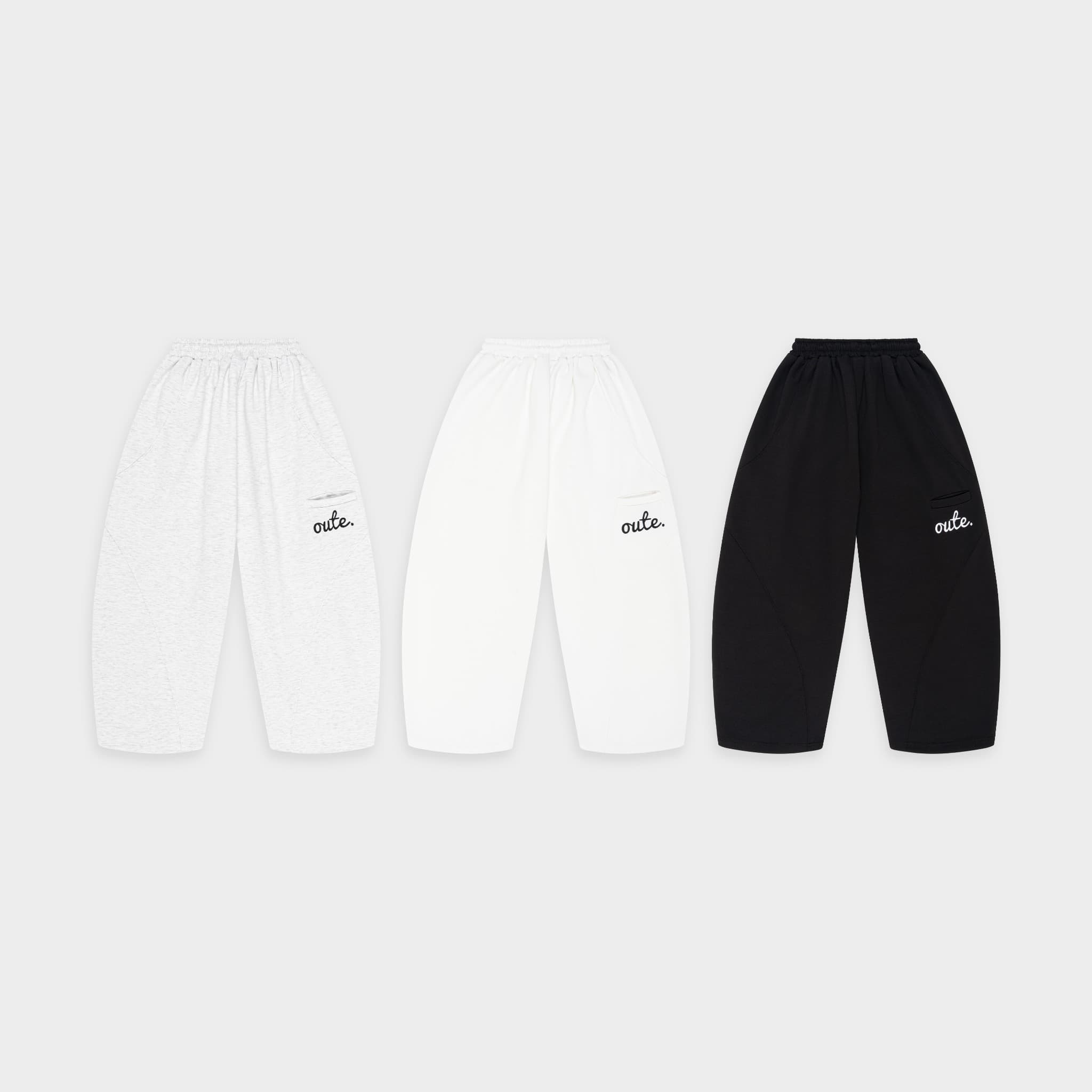Outerity 厚磅雙面毛料寬管褲 360GSM