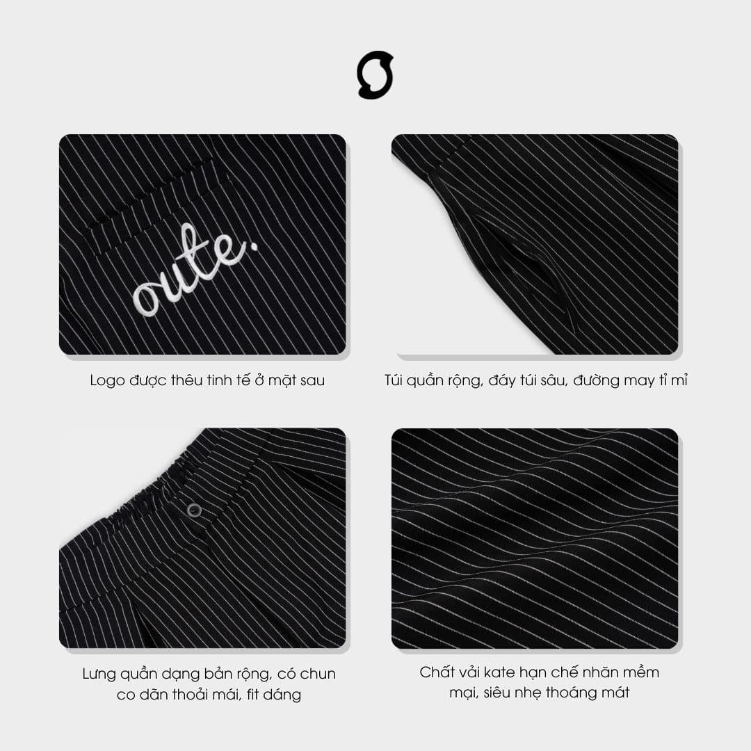Outerity 條紋寬管褲