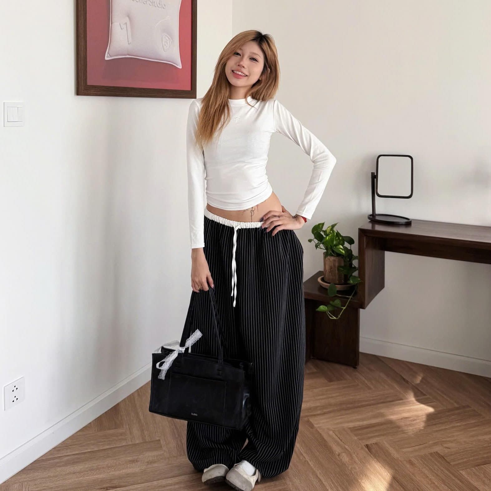Outerity 條紋寬管褲 V2